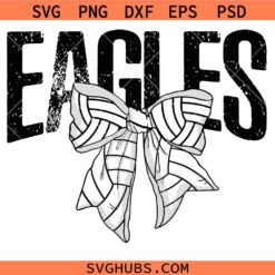 Eagles Volleyball Bow SVG, Eagles Volleyball svg, Eagles mascot svg, Eagles School Spirit SVG