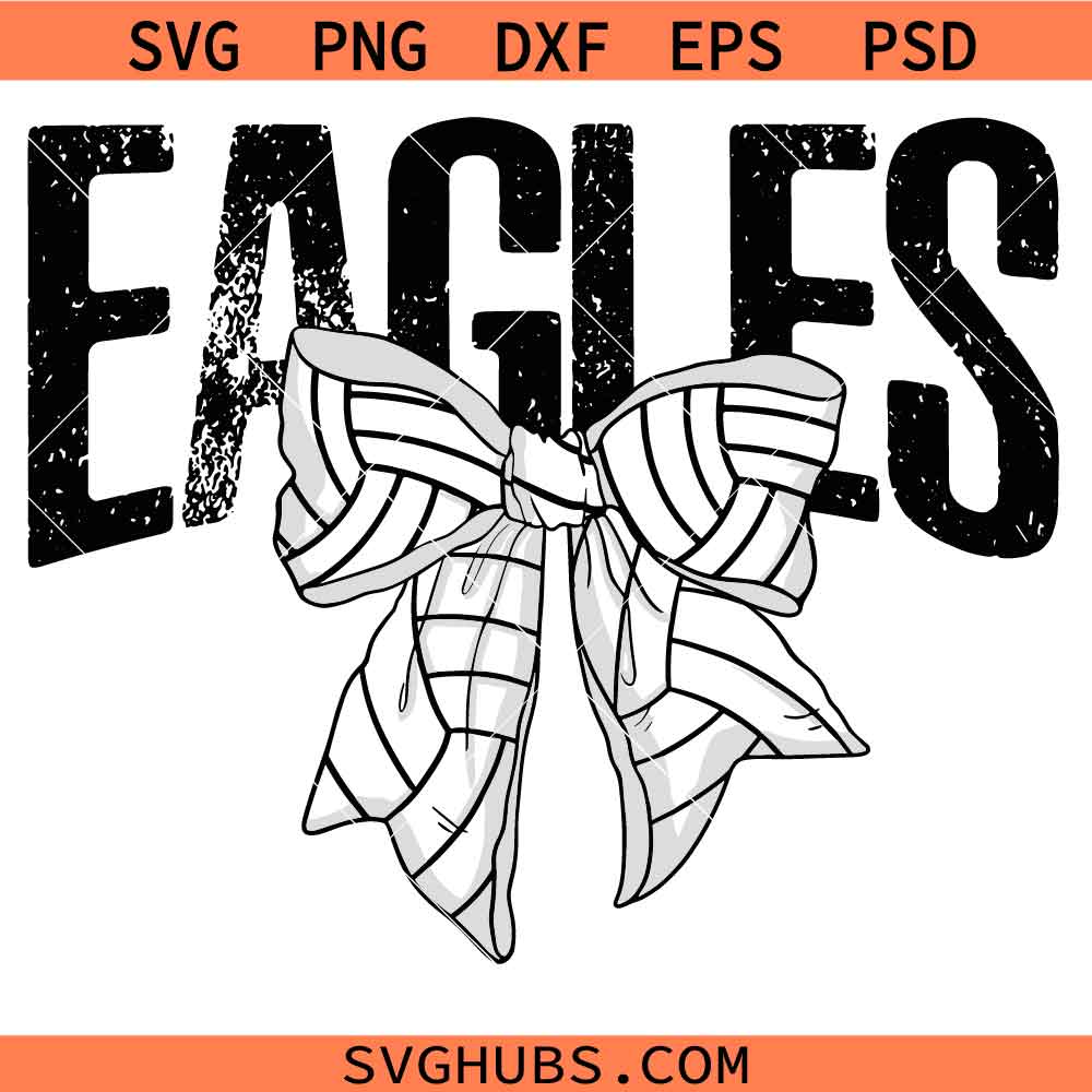 Eagles Volleyball Bow SVG, Eagles Volleyball svg, Eagles mascot svg, Eagles School Spirit SVG