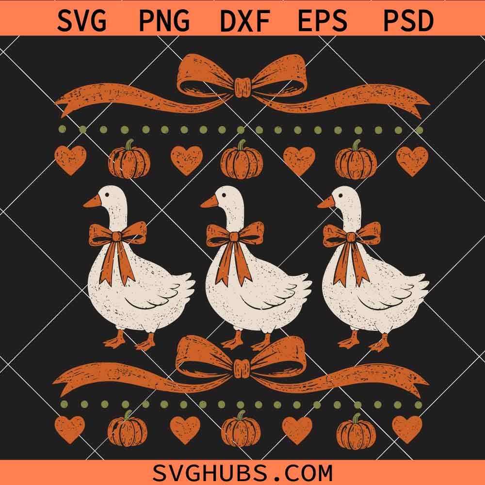 Fall Country Goose SVG, Spooky Goose Halloween SVG, Autumn Vibes SVG
