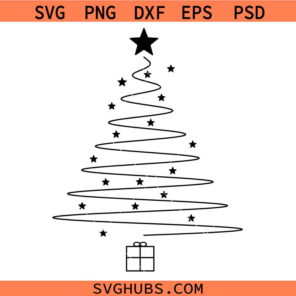 Minimalist Christmas Tree SVG, Christmas Gift SVG, Christmas Sign SVG, Christmas Decor SVG