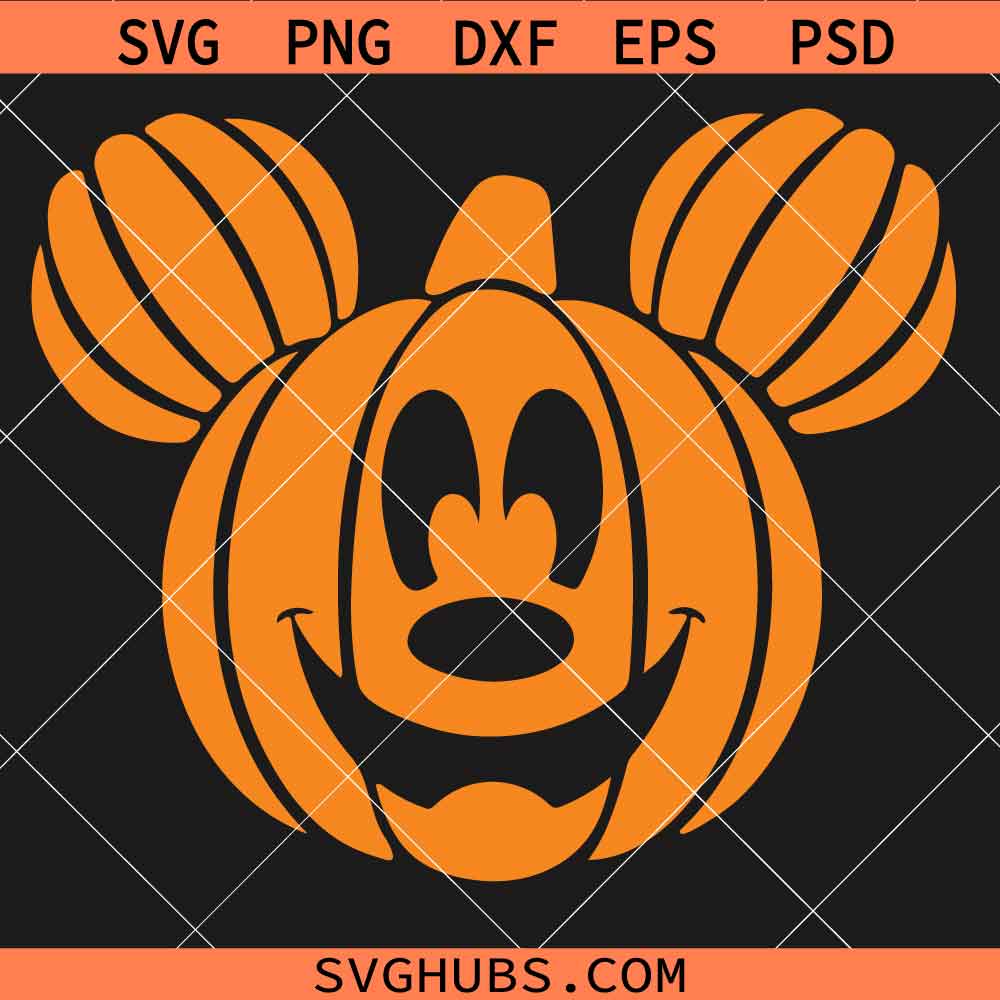Mouse Head Halloween Pumpkin SVG, Mickey Mouse Boo 2026 Fall Svg, Disney Halloween SVG