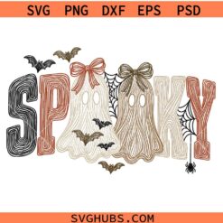 Retro Preppy Spooky Ghost SVG, Spooky SVG, Preppy Spooky Ghost SVG