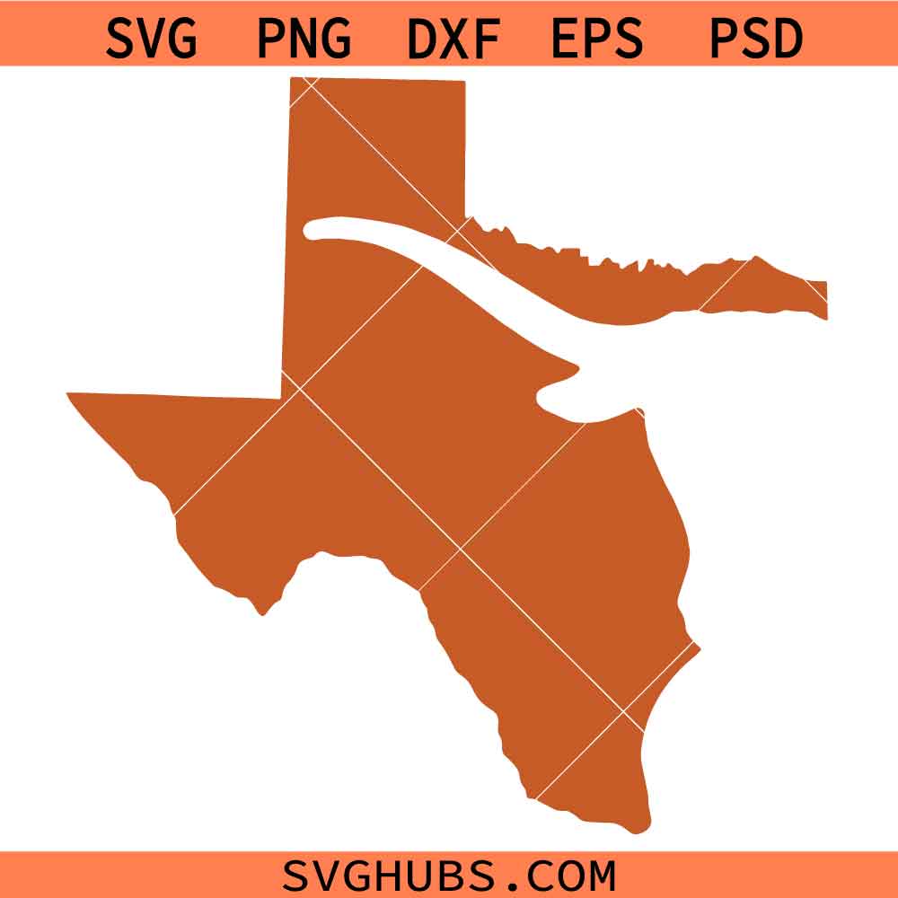 Texas Longhorns SVG, Texas Map SVG, Texas Football SVG, Hook Em Texas SVG