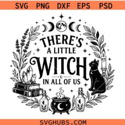 There's a Little Witch In All of Us SVG, Witchy Halloween SVG, Witchcore Svg, Spooky SVG