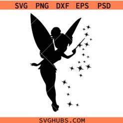 Tinkerbell Silhouette SVG, Magic Tinkerbell outline SVG, Disney Tinkerbell svg