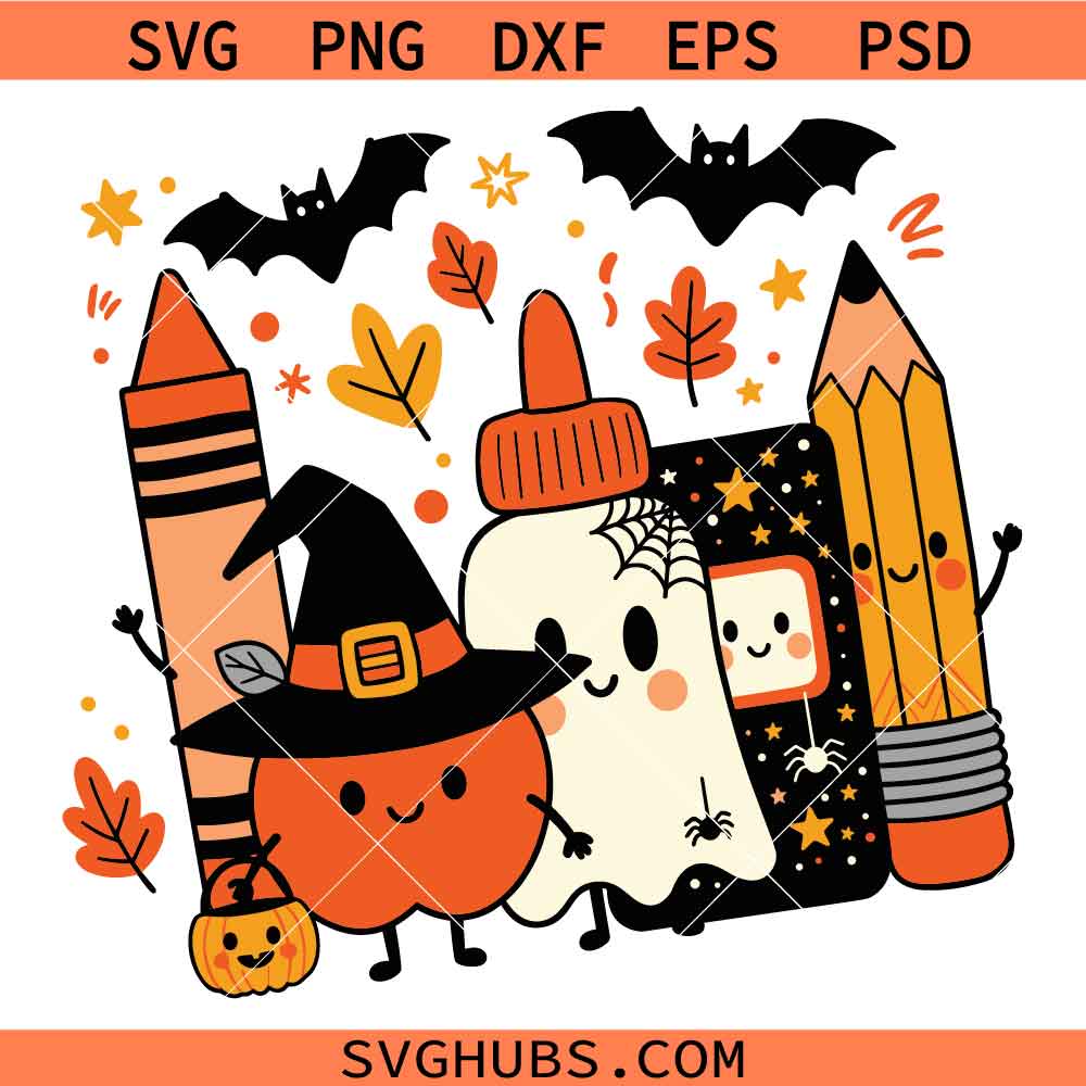 Halloween teacher SVG, Spooky School SVG, Ghost SVG, Pumpkin Teacher SVG