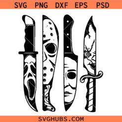 Horror Movie Knives SVG, Horror Movie Characters Knife Halloween SVG, Scary Halloween SVG