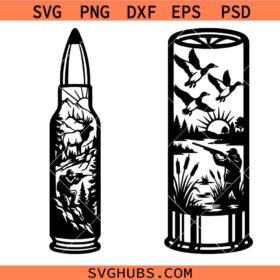 Hunting Bullet Scene SVG, Hunter Shirt SVG, Outdoors SVG, Adventure SVG