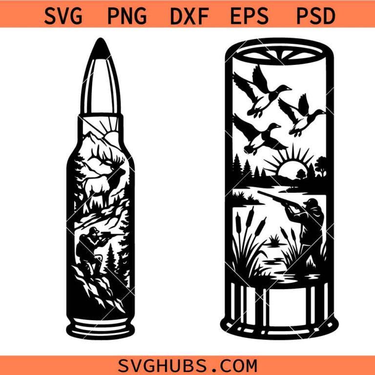 Hunting Bullet Scene SVG, Hunter Shirt SVG, Outdoors SVG, Adventure SVG