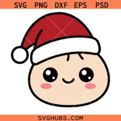 Sampling Dumpling SVG, Funny Christmas SVG, Santa Face SVG, Christmas Decor SVG