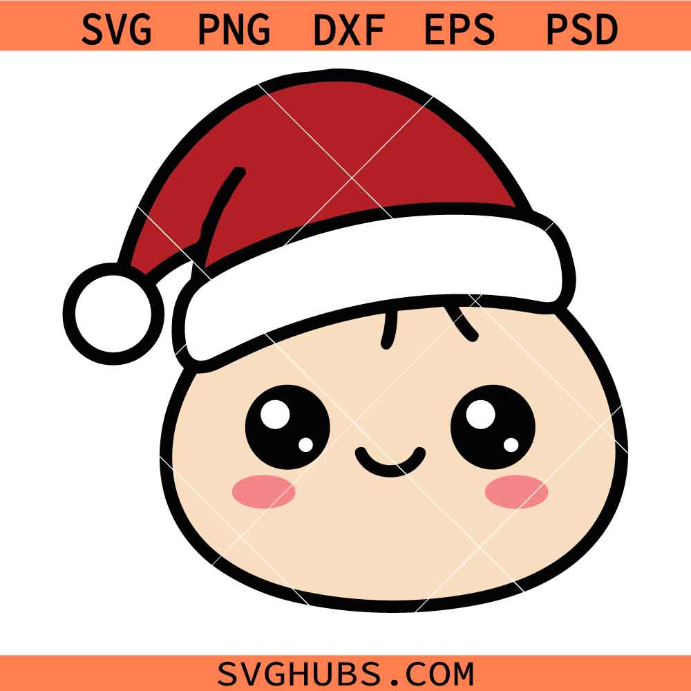 Sampling Dumpling SVG, Funny Christmas SVG, Santa Face SVG, Christmas Decor SVG
